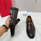 Brown Leather Horsebit Loafer - Men's