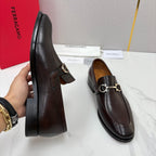 Brown Leather Horsebit Loafer - Men's