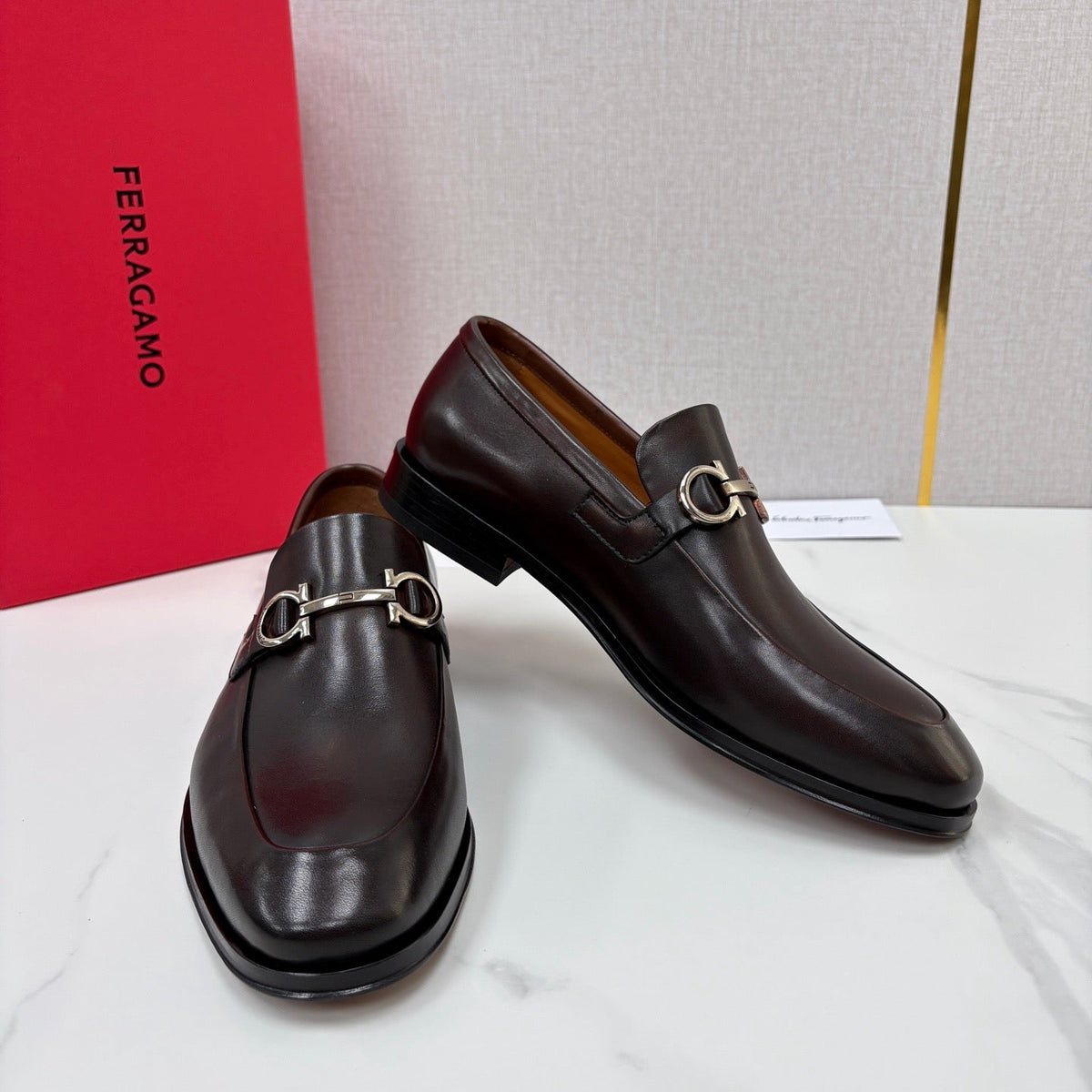 Brown Leather Horsebit Loafer - Men's