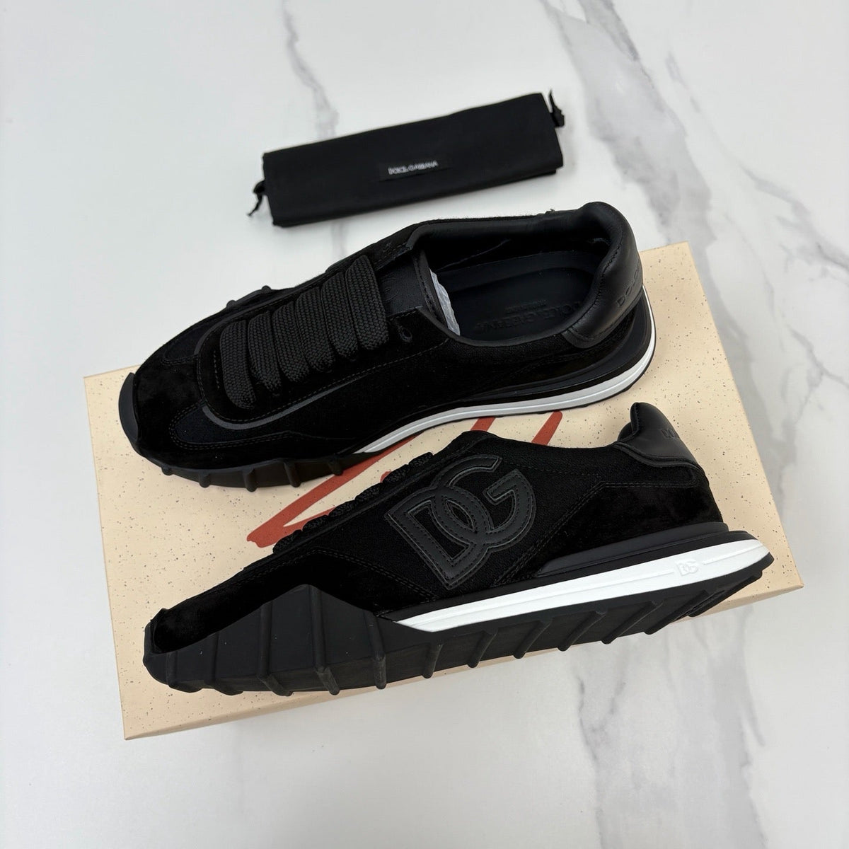 Black Mesh Tonal Runner - Men's