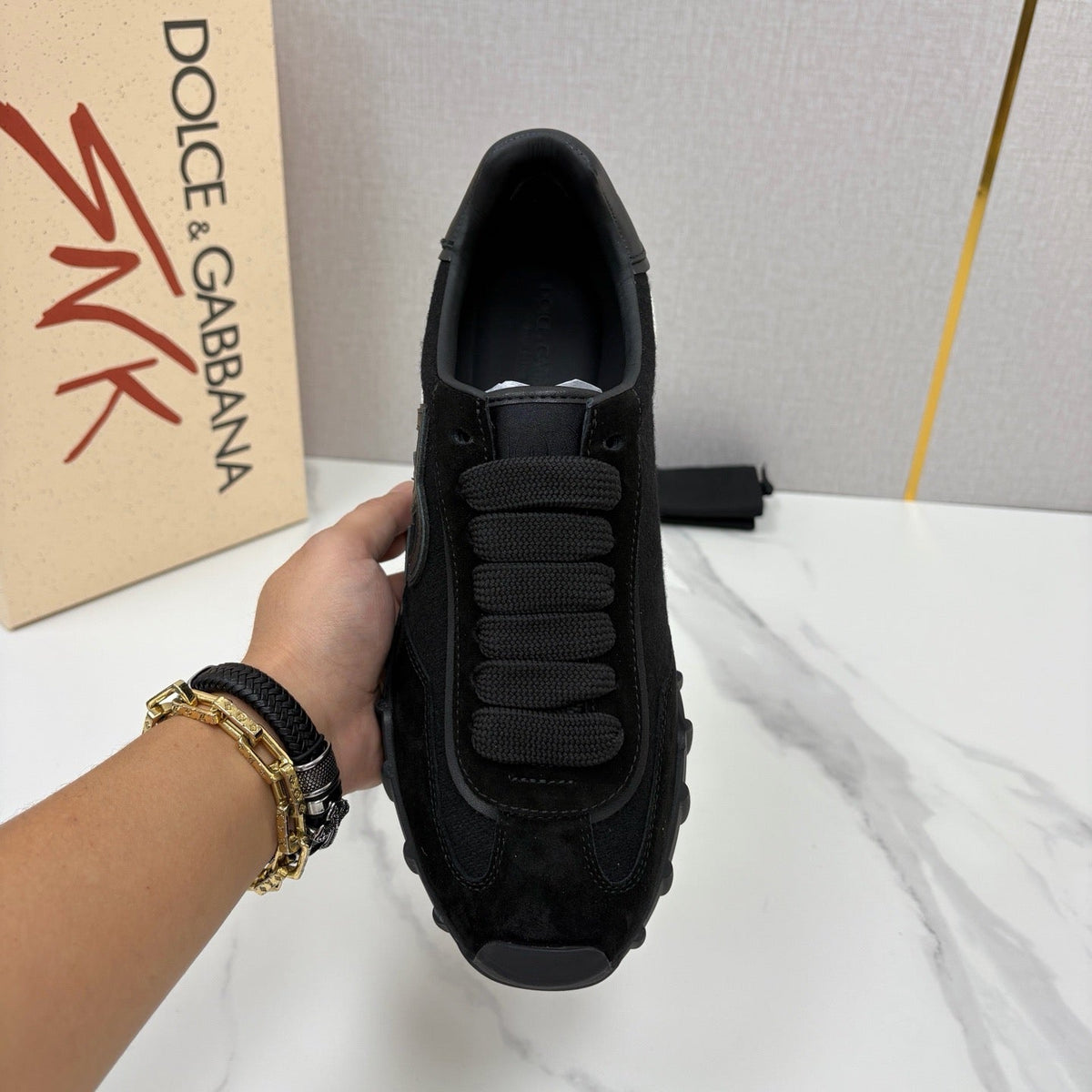 Black Mesh Tonal Runner - Men's