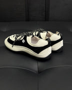 Cream Leather Contrast Toe Low-Top - Women's