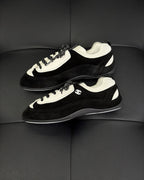 Cream Leather Low-Top with Red Trim - Women's