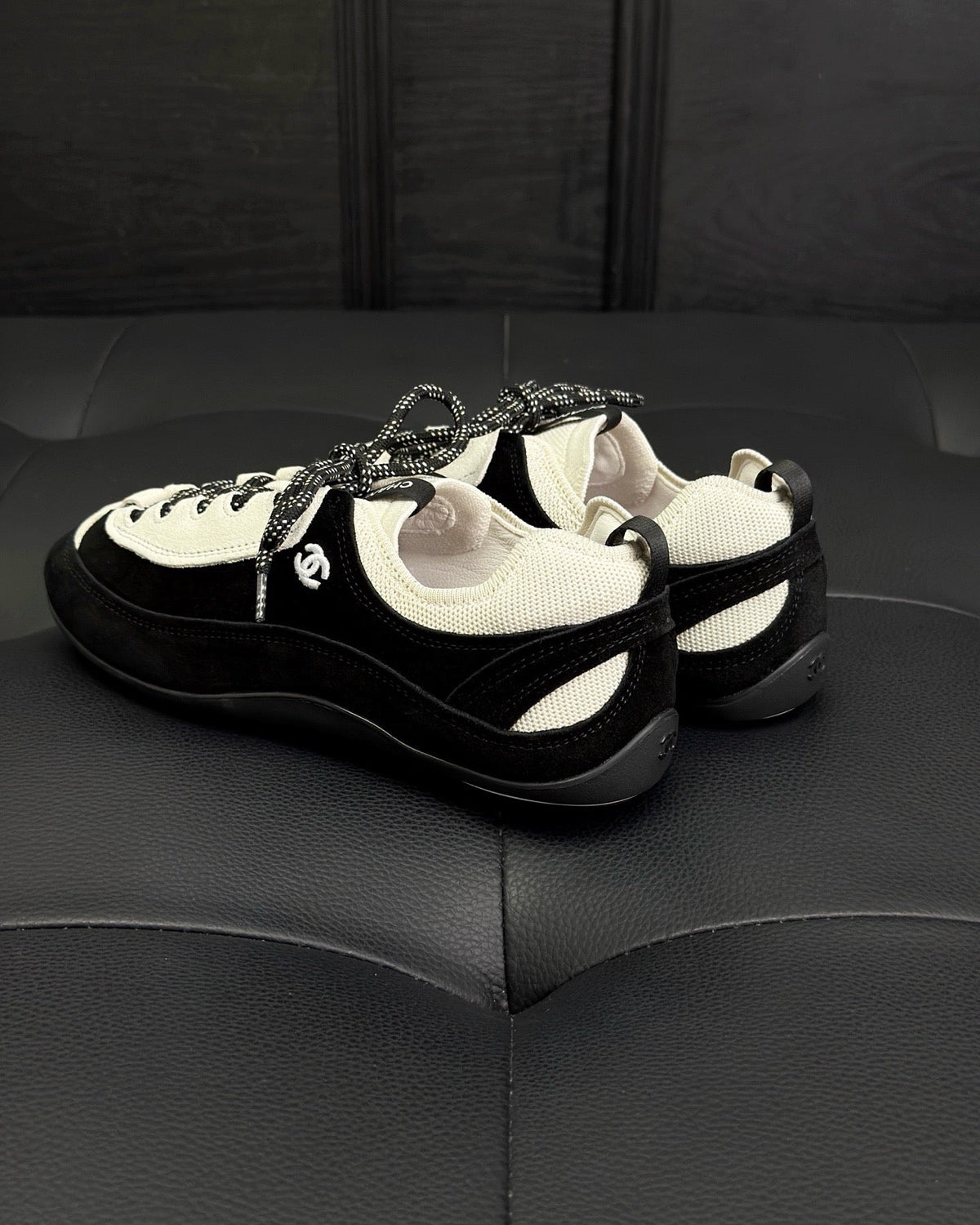 Cream Leather Low-Top with Red Trim - Women's