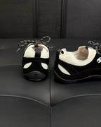 Cream Leather Low-Top with Red Trim - Women's