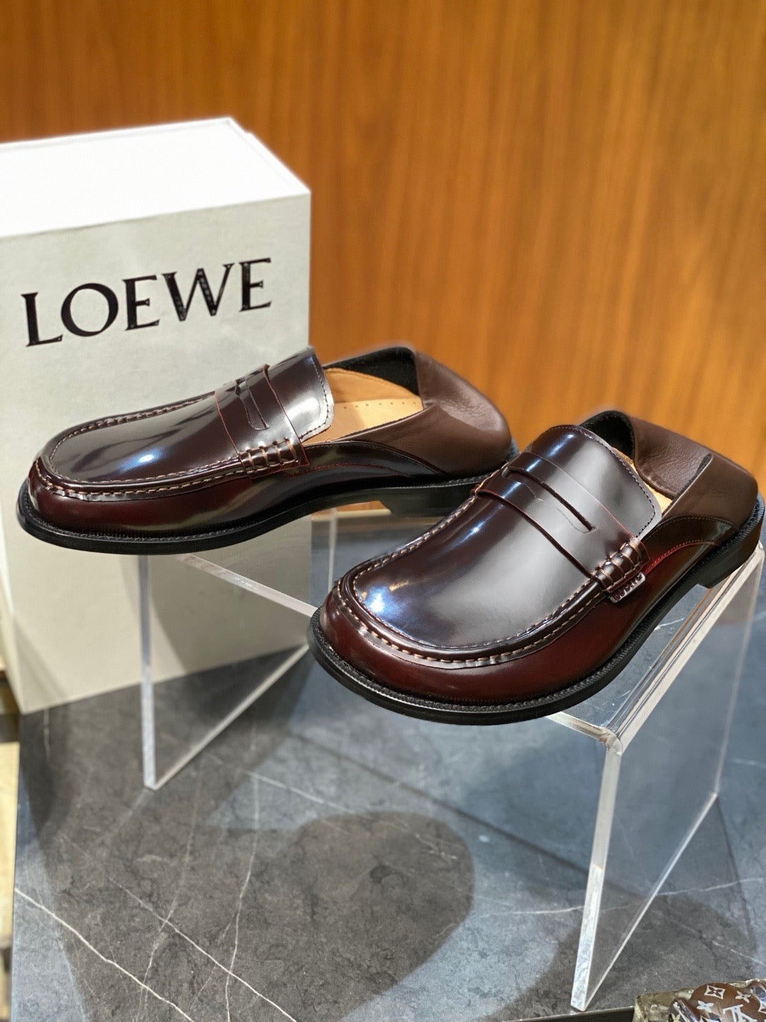 Black Leather Lug Sole Penny Loafer - Men's