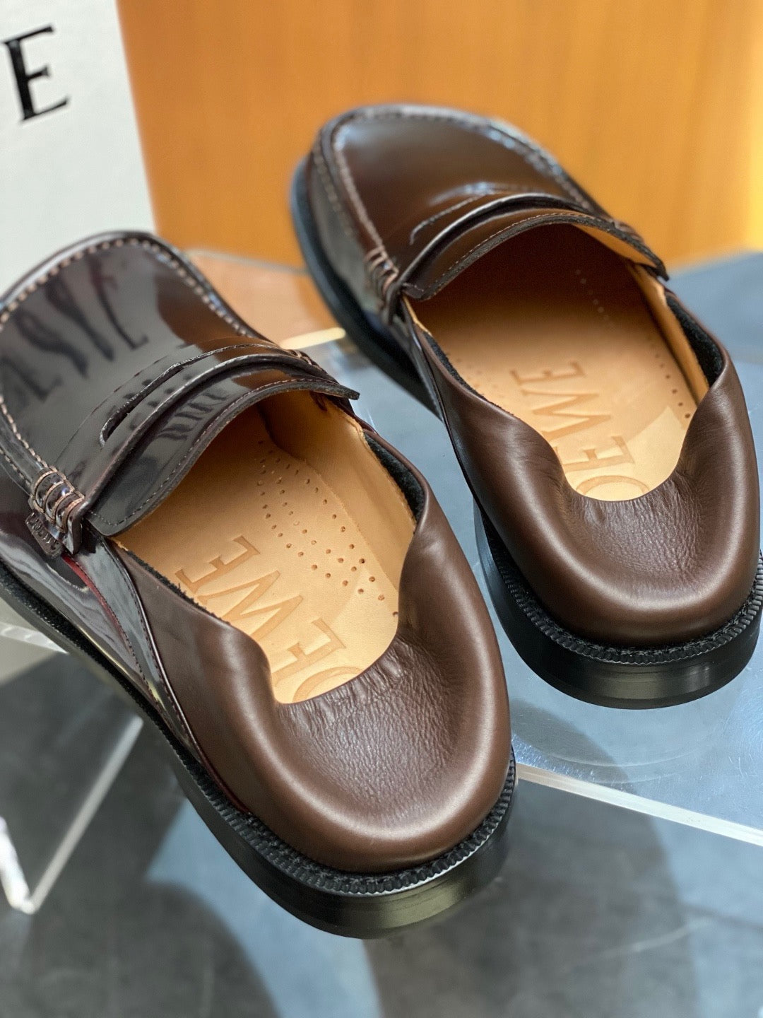 Black Leather Lug Sole Penny Loafer - Men's