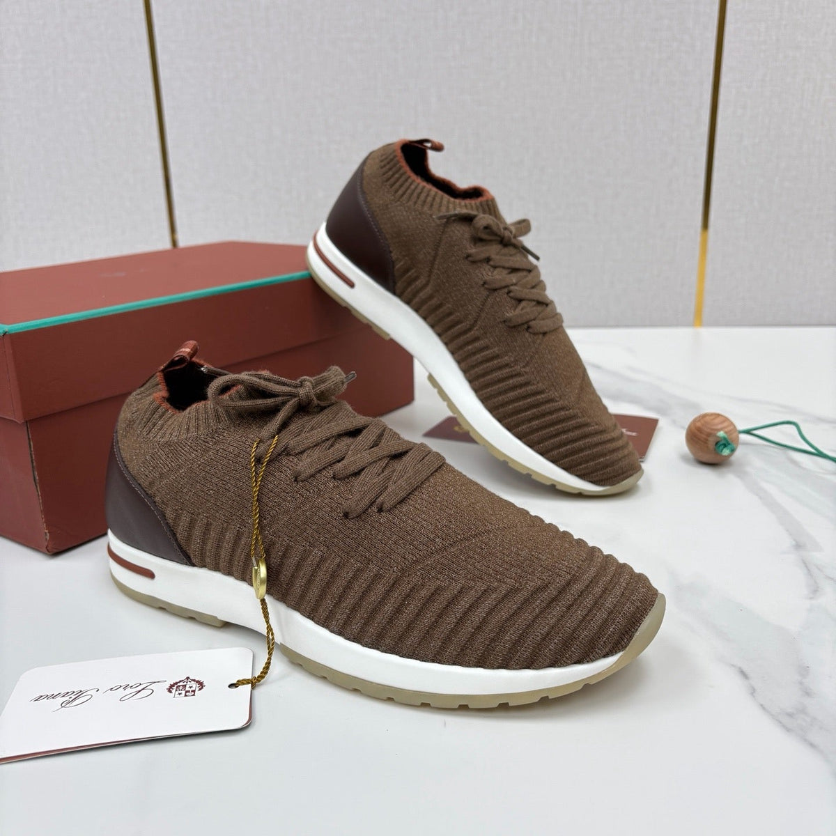 Marineblaue Strick-Slipper-Low-Top - Herren