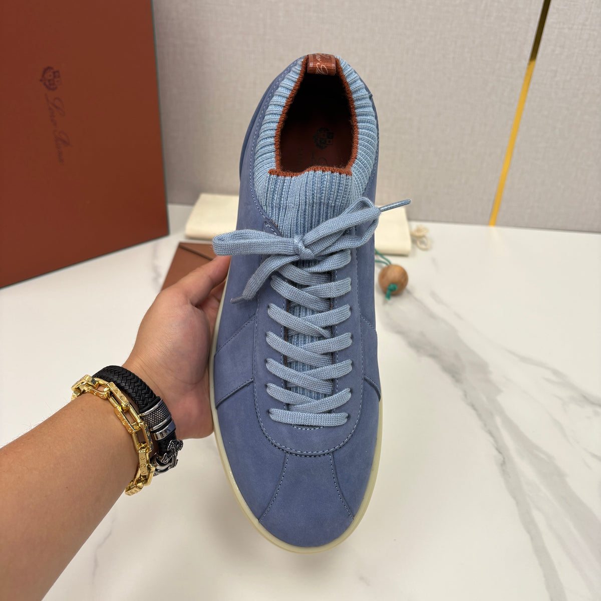 Cream Leather Cupsole Low-Top - Men's