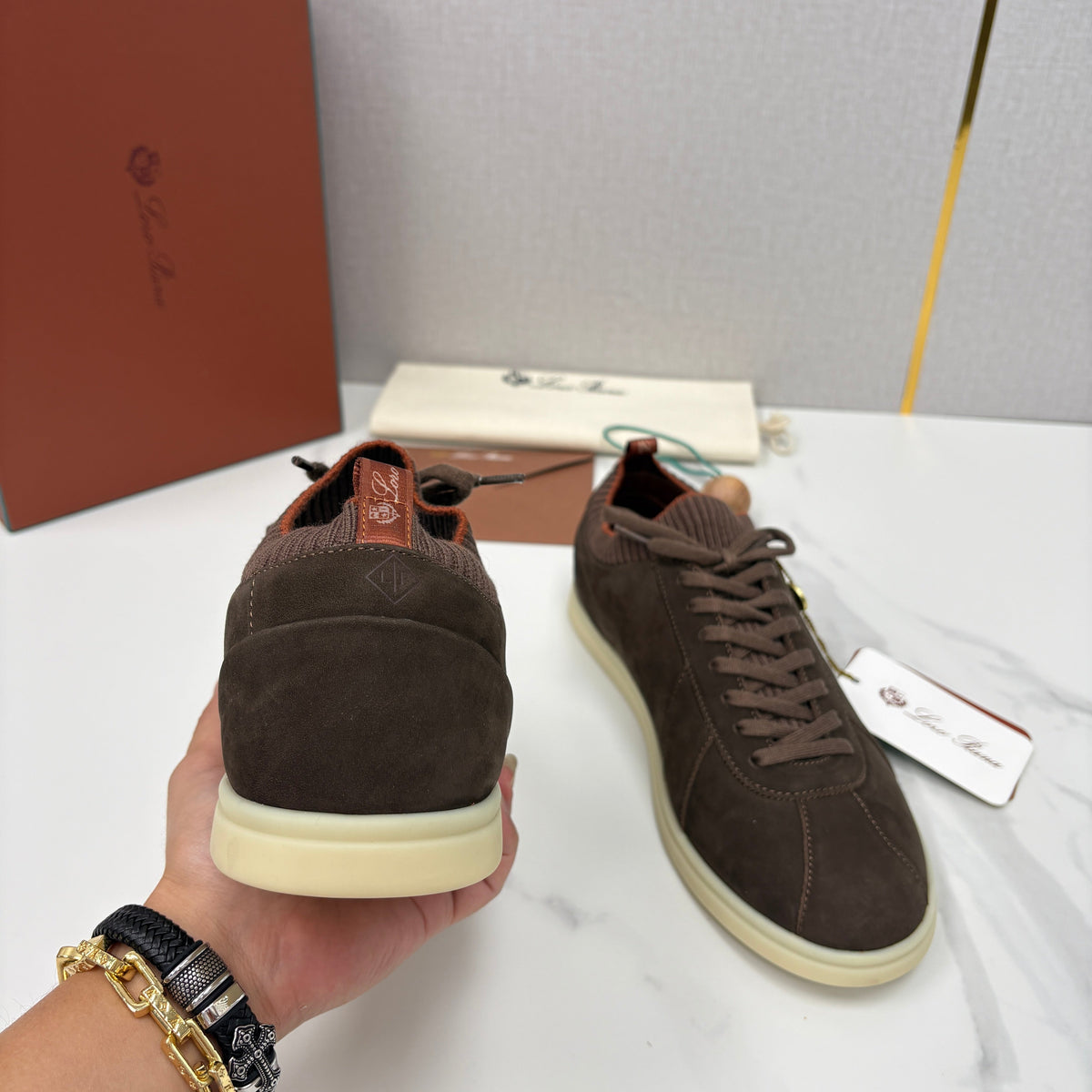 Cream Leather Cupsole Low-Top - Men's