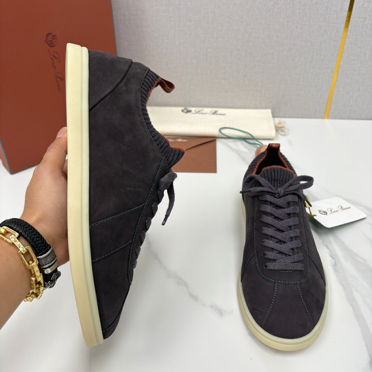 Black Suede Cupsole Low-Top - Men's
