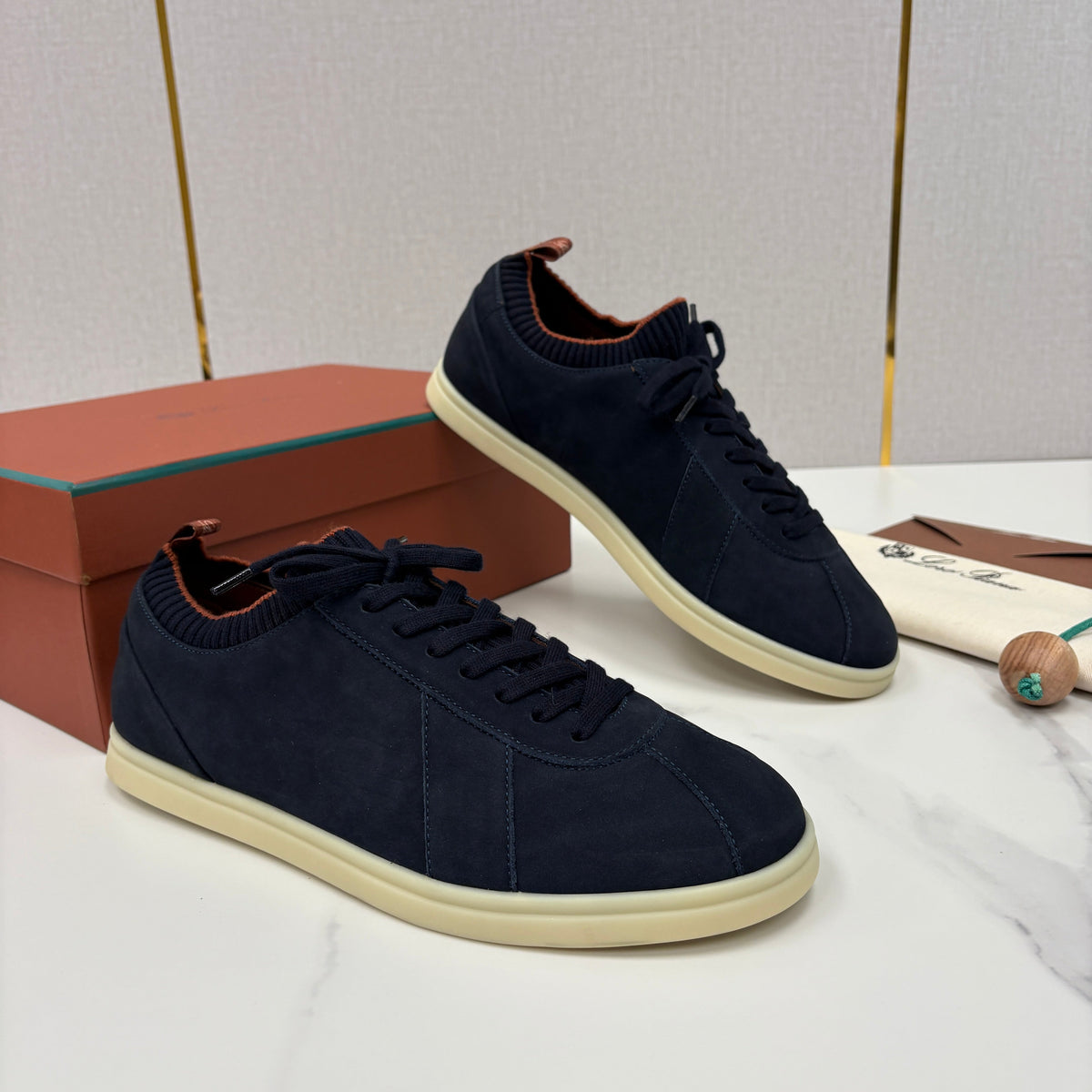 Cream Leather Cupsole Low-Top - Men's