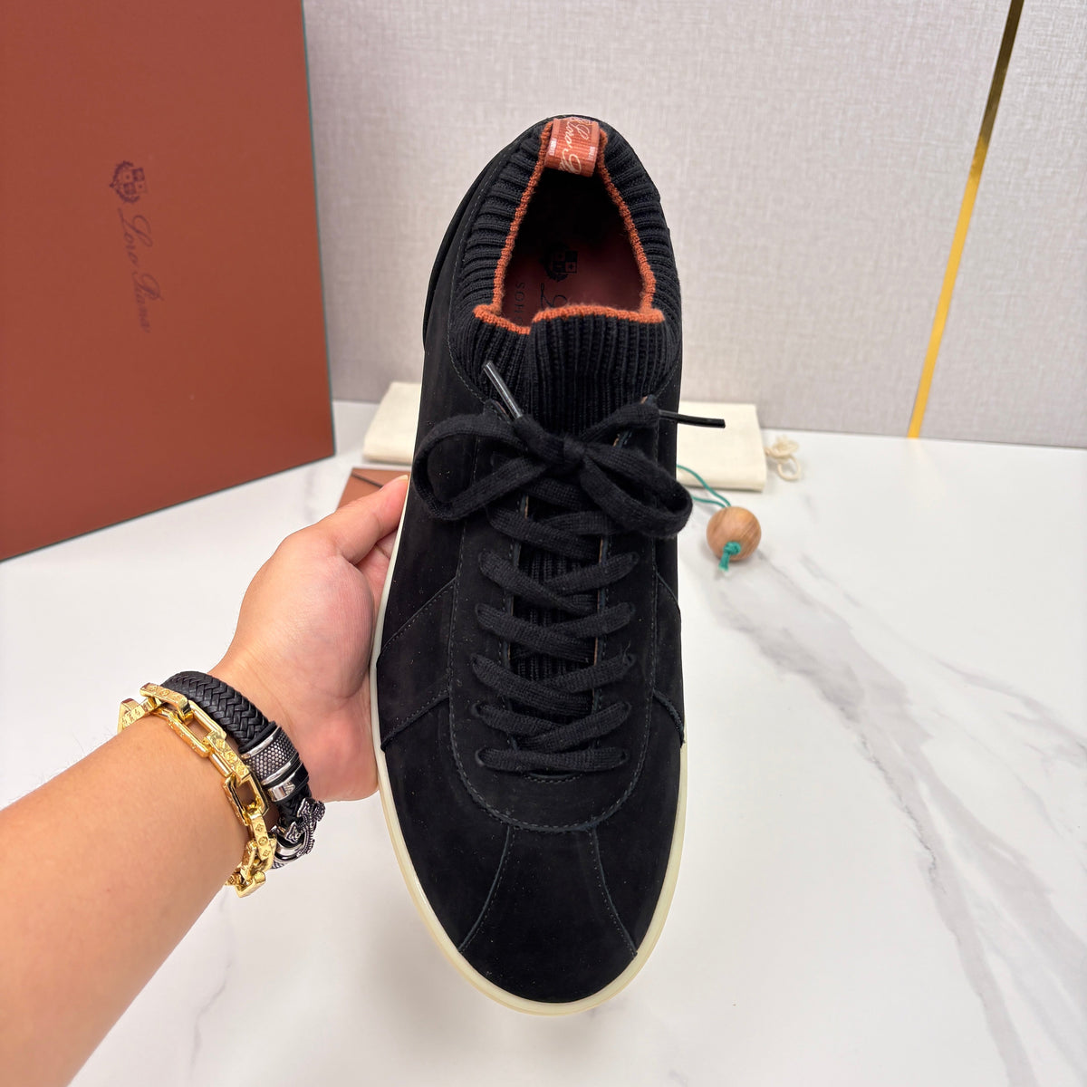 Black Suede Cupsole Low-Top - Men's