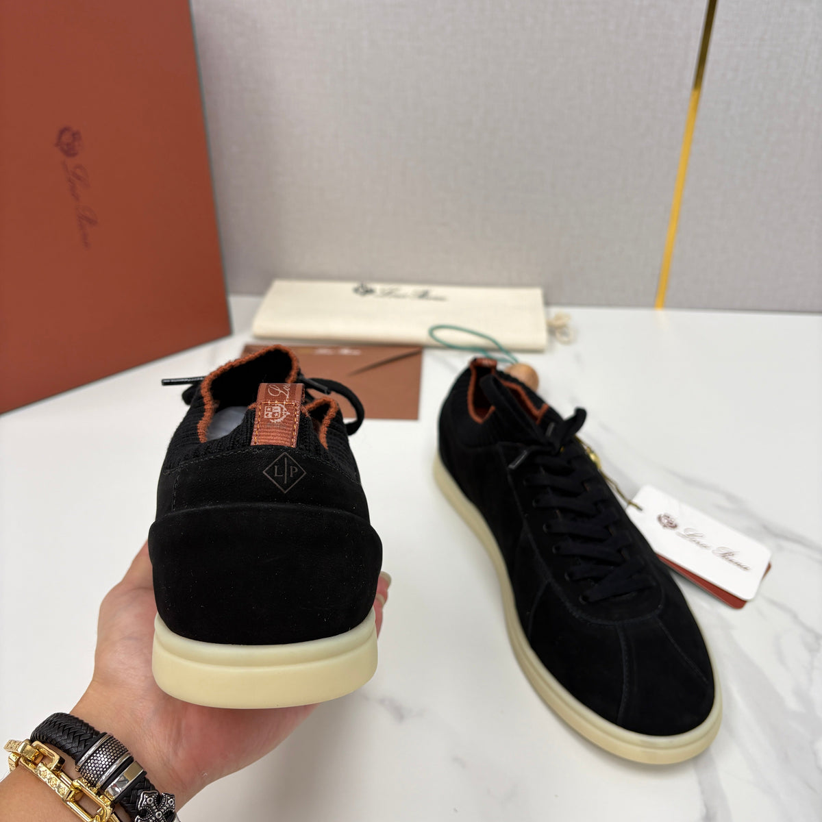 Black Suede Cupsole Low-Top - Men's