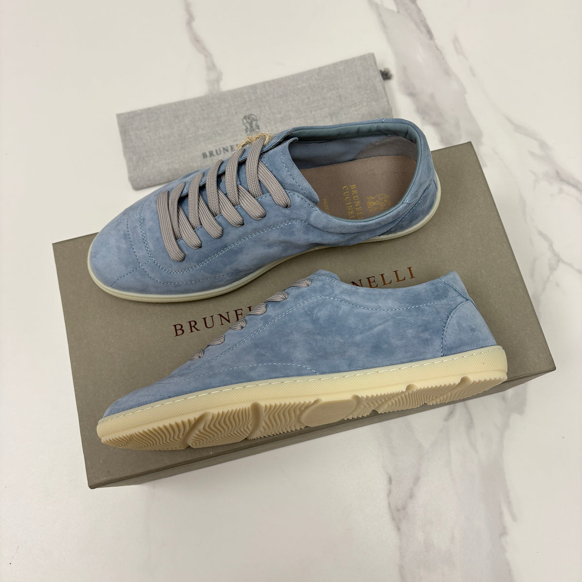 Marineblaue Wildleder-Cupsole-Sneaker Low-Top – Herren