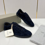 Marineblaue Wildleder-Cupsole-Sneaker Low-Top – Herren