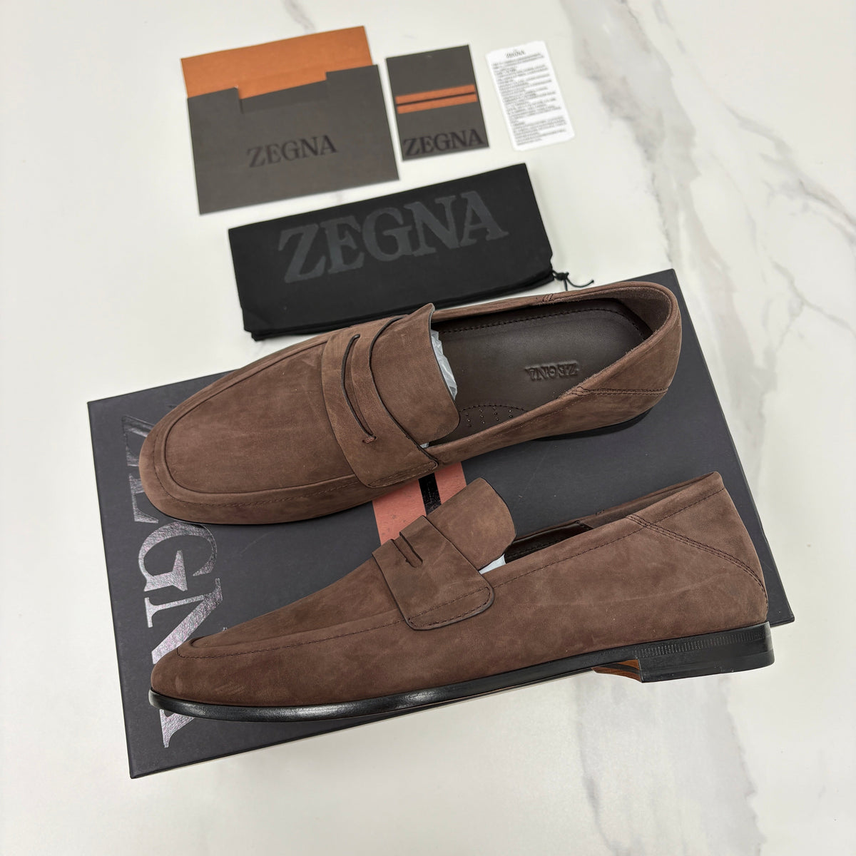 Brown Suede Plain Penny Loafer - Men's