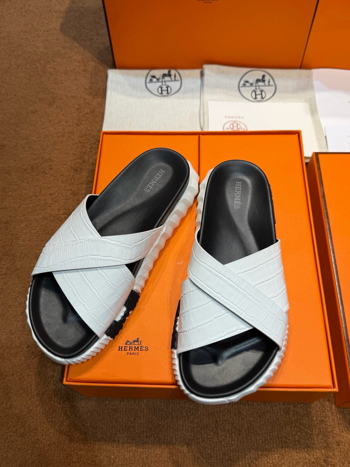 Black Leather Padded Crossover - Men's
