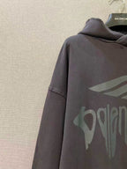 Grauer Baumwoll-Grafik-Pullover – Herren