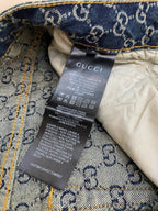 Blue Denim Monogram Jacquard Straight - Women's