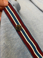 Blauer Schurwoll-Cardigan glatt - Herren