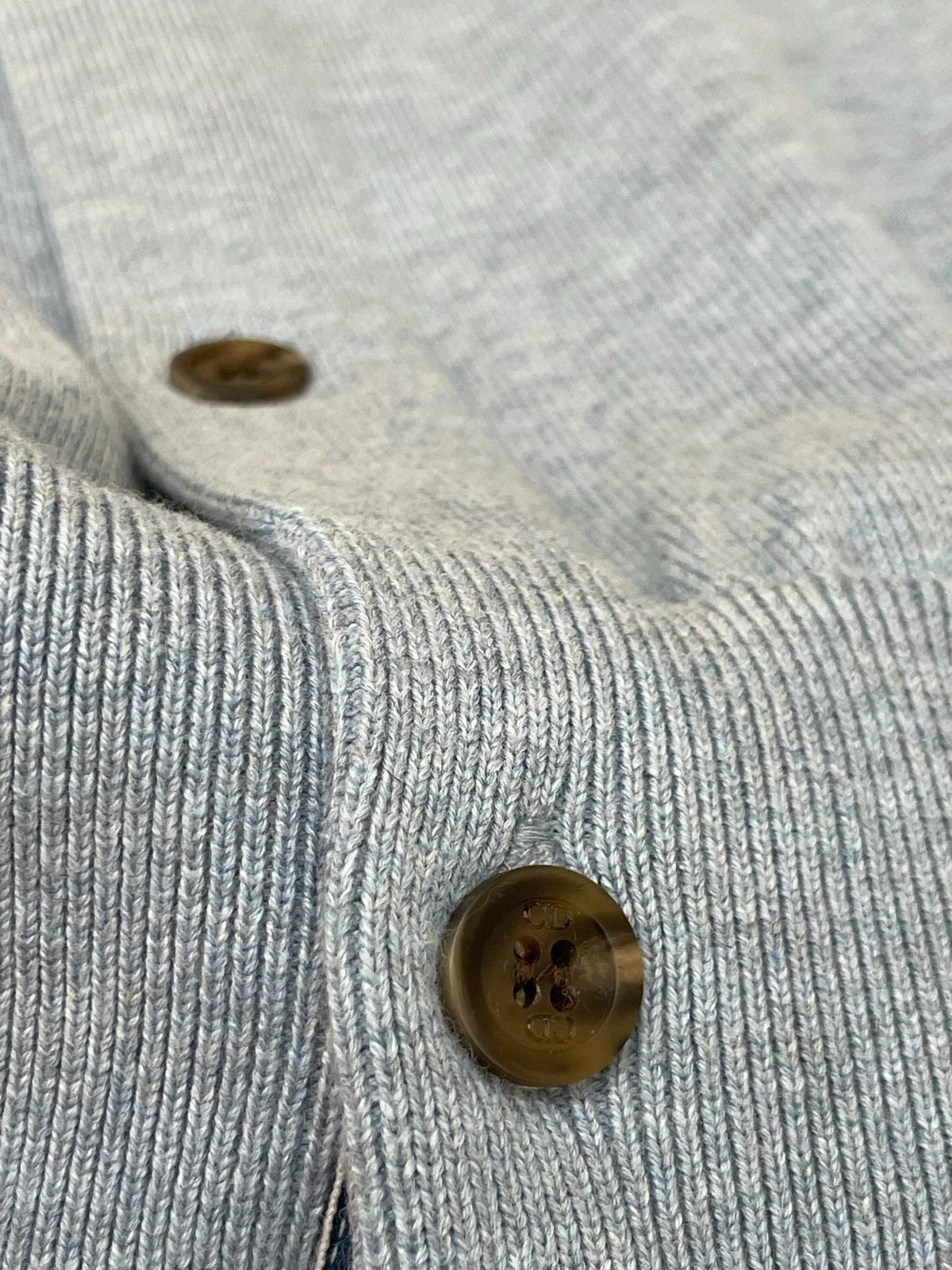 Blauer Schurwoll-Cardigan glatt - Herren
