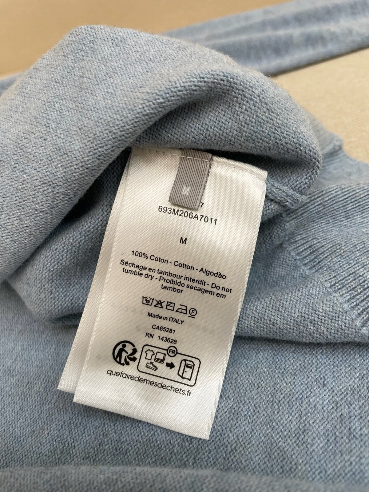 Blauer Schurwoll-Cardigan glatt - Herren