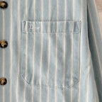 Blue Cotton Striped Long-Sleeve - Men's