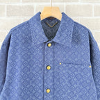 Navy Denim Monogram Overshirt – Herren