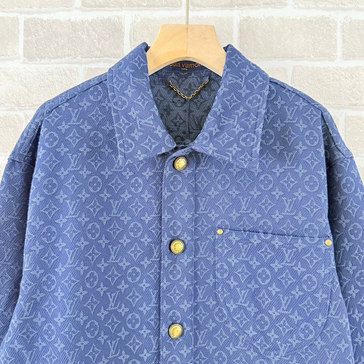 Navy Denim Monogram Overshirt – Herren