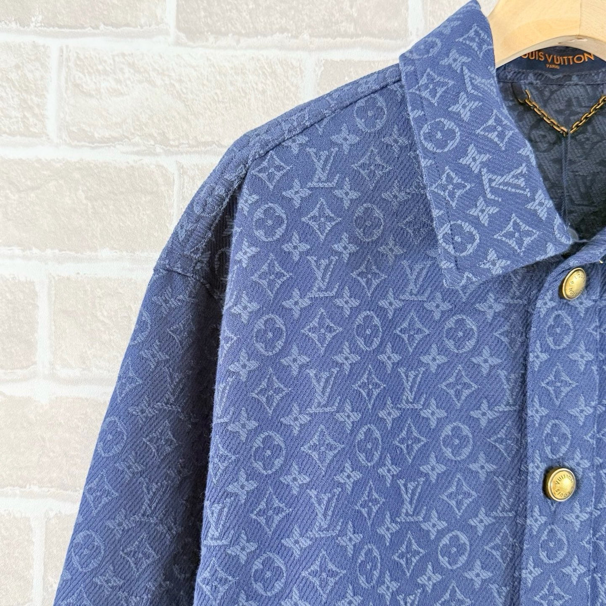 Navy Denim Monogram Overshirt – Herren