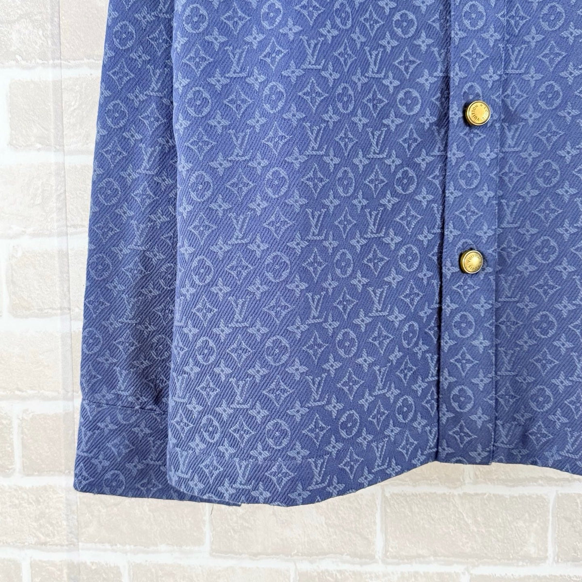 Navy Denim Monogram Overshirt – Herren