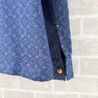 Navy Denim Monogram Overshirt – Herren