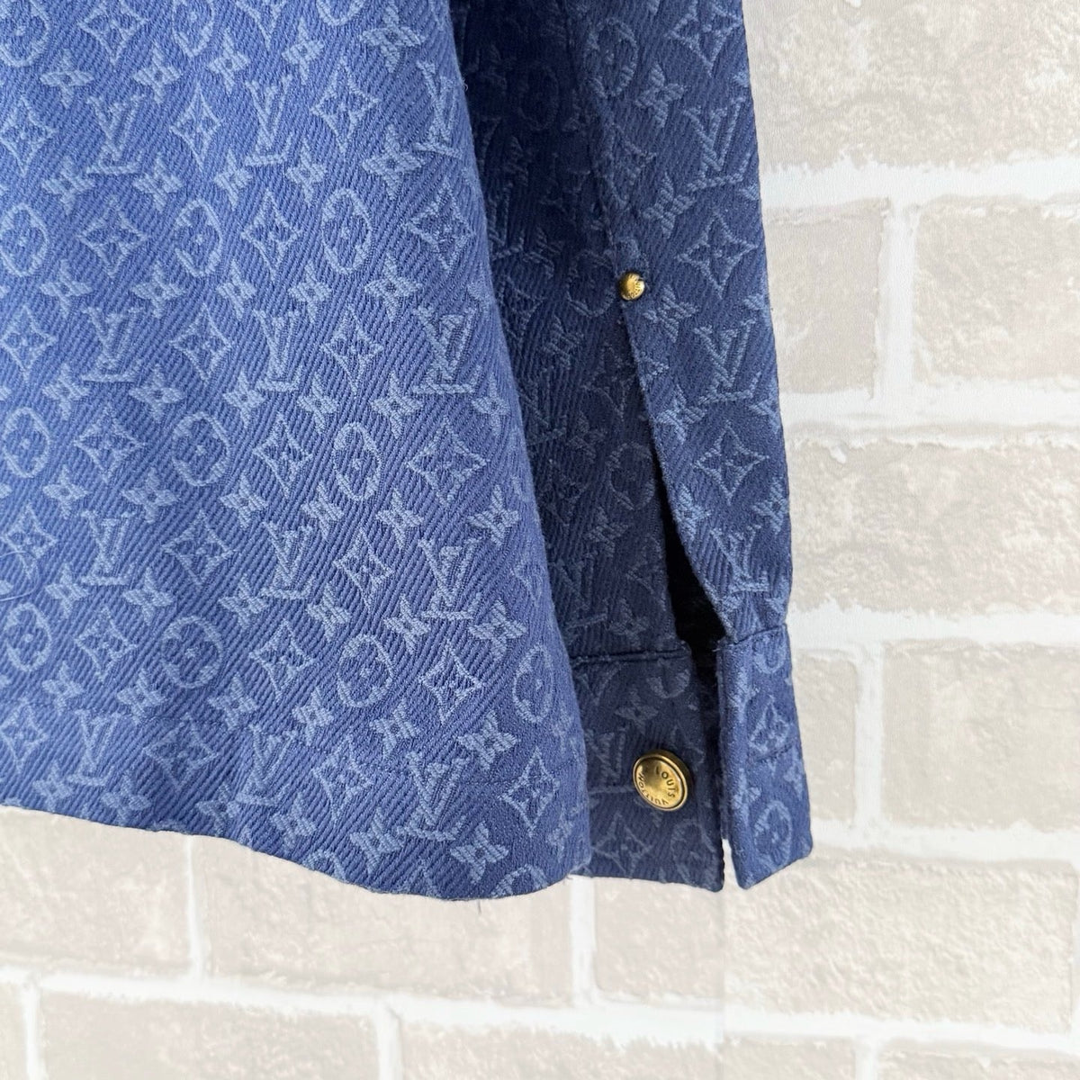 Navy Denim Monogram Overshirt – Herren