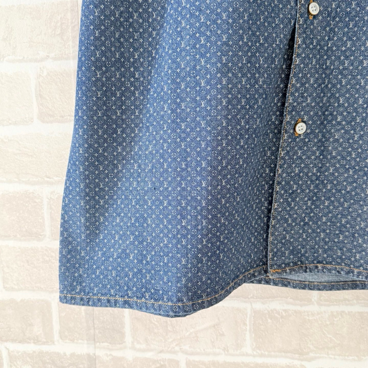Blaues Monogramm-Jeanshemd – Herren