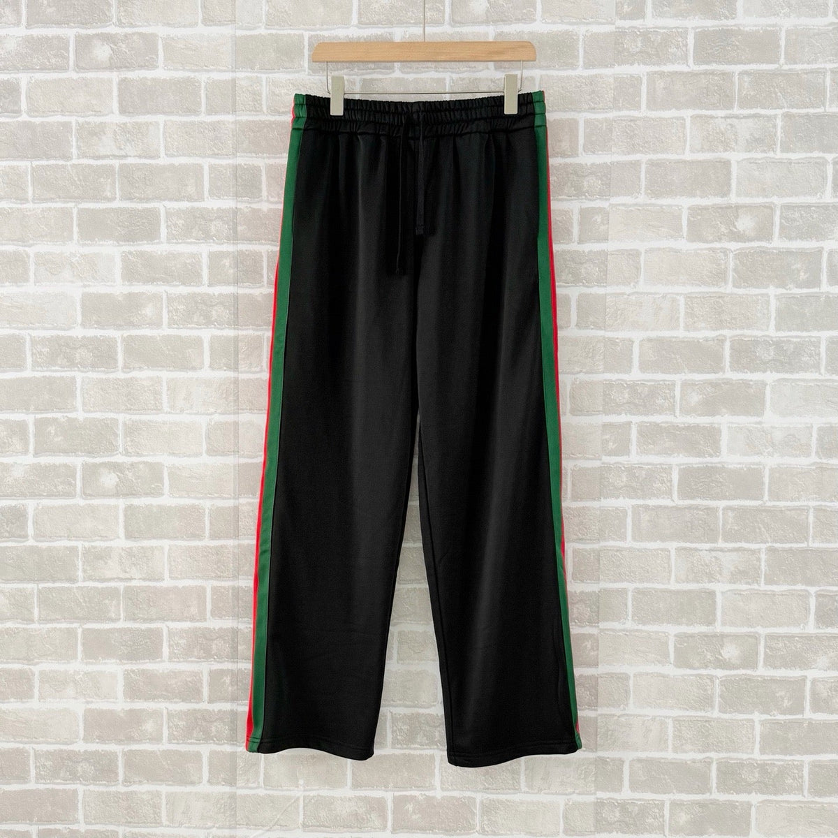 Black Jersey Web Stripe Track - Men's