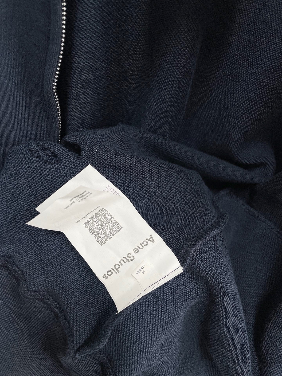 Marineblaue Baumwolljacke mit Reißverschluss im Used-Look – Herren