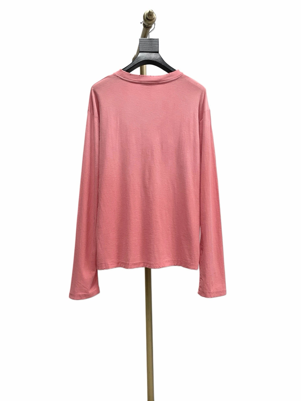 Pink Cotton Tonal Text Long-Sleeve - Men's