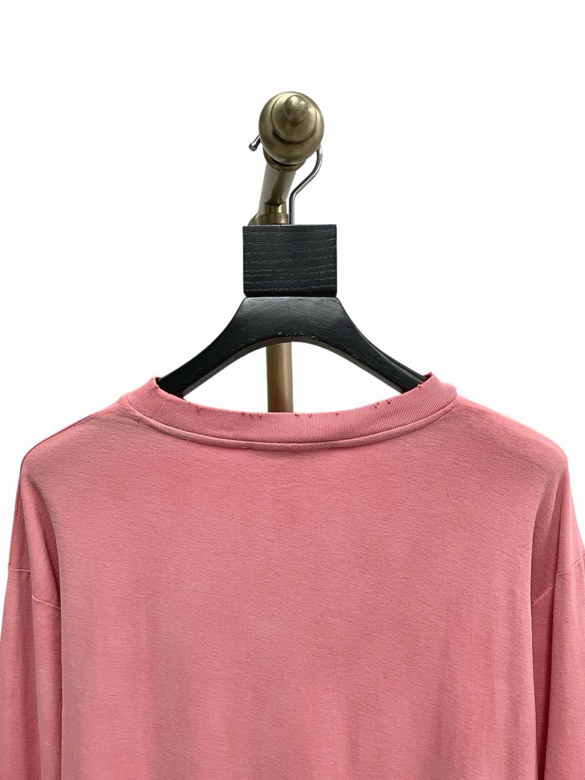 Pink Cotton Tonal Text Long-Sleeve - Men's