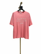 Pink Cotton Tonal Text Short-Sleeve - Men's