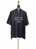 Schwarzes Kurzarm-T-Shirt aus Baumwolle mit Textprint – Herren