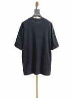 Schwarzes Kurzarm-T-Shirt aus Baumwolle mit Textprint – Herren