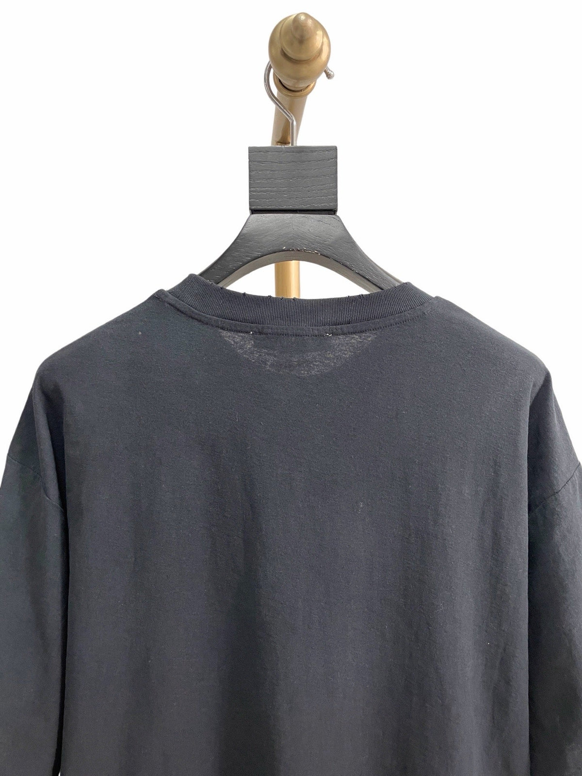 Schwarzes Kurzarm-T-Shirt aus Baumwolle mit Textprint – Herren