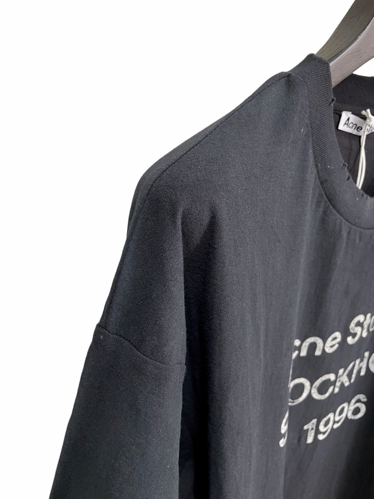Schwarzes Kurzarm-T-Shirt aus Baumwolle mit Textprint – Herren