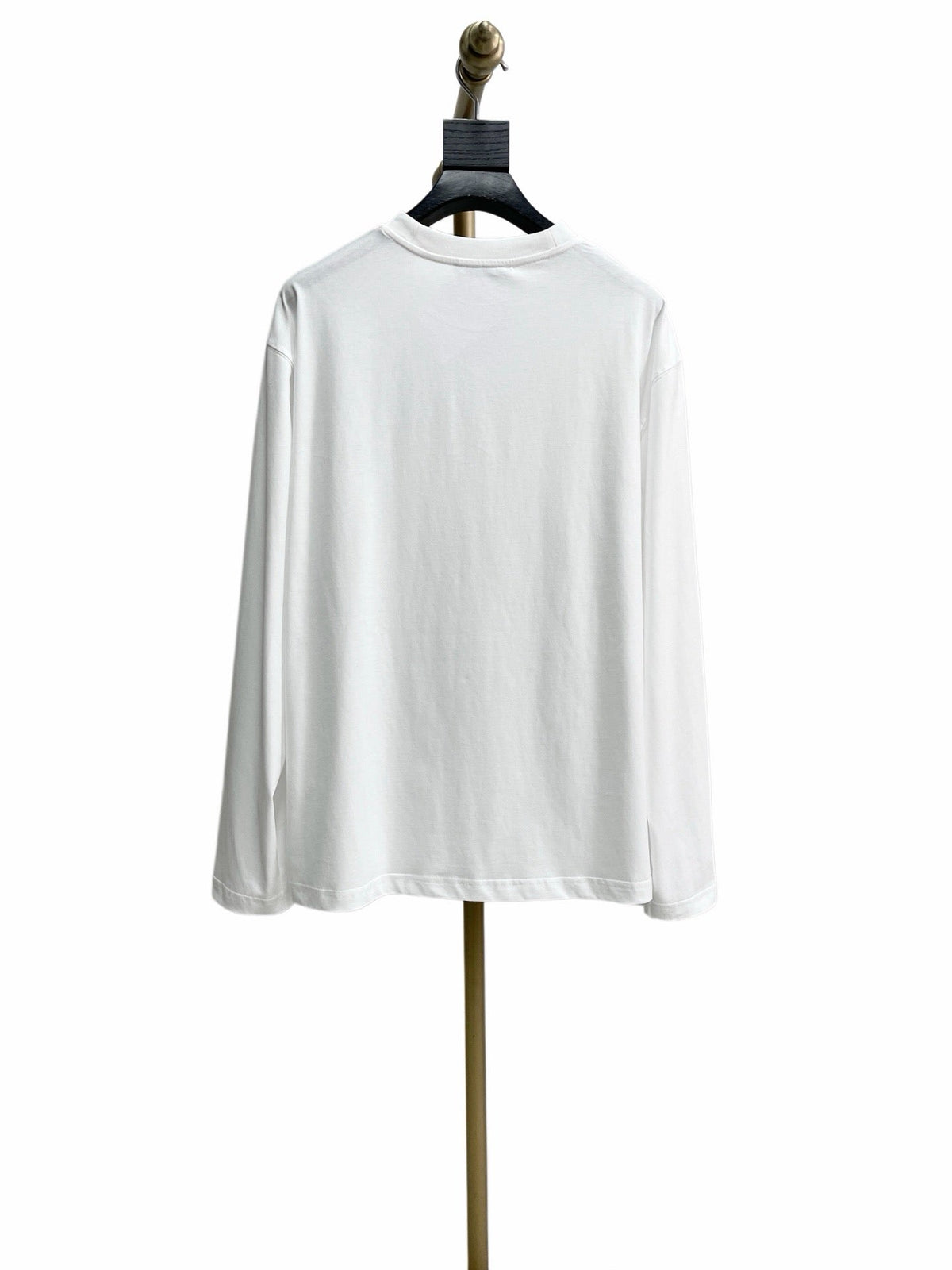 Black Cotton Motif Long-Sleeve - Men's
