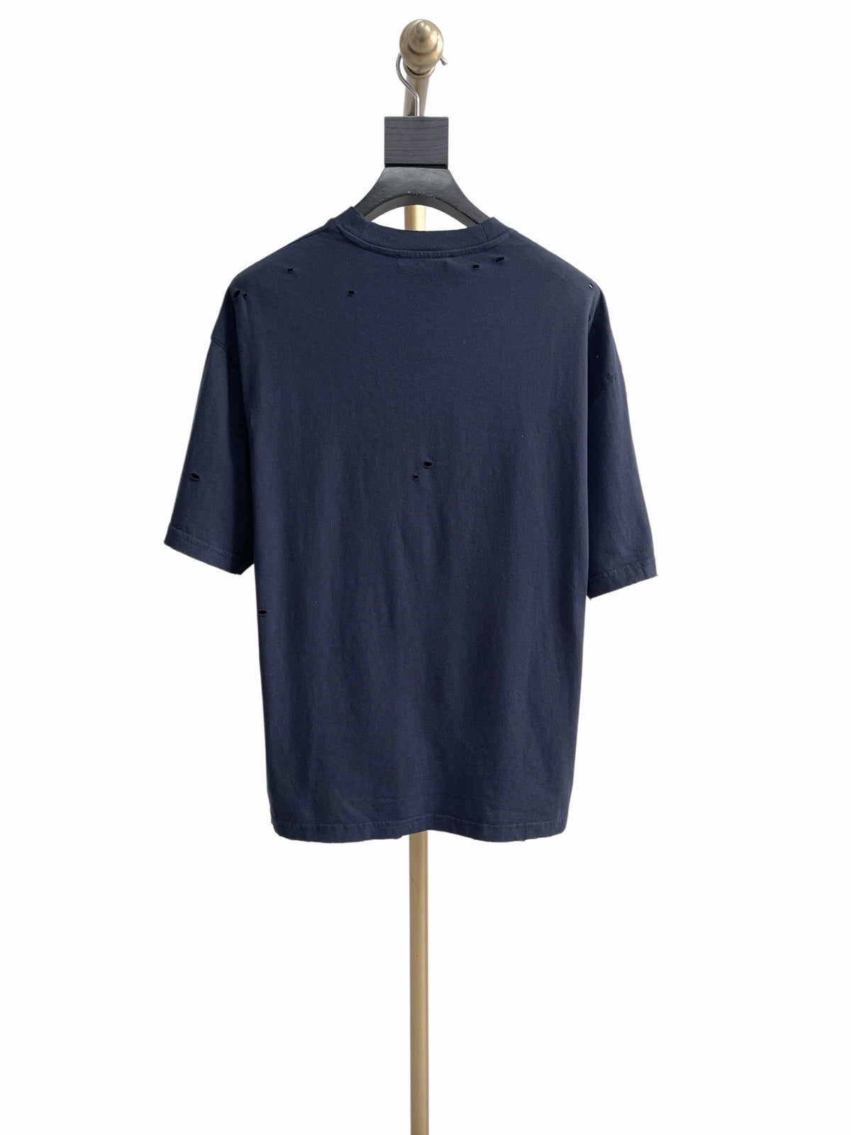 Navy Cotton Motif Short-Sleeve - Men's