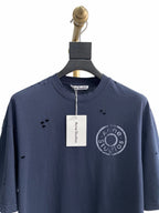 Navy Cotton Motif Short-Sleeve - Men's