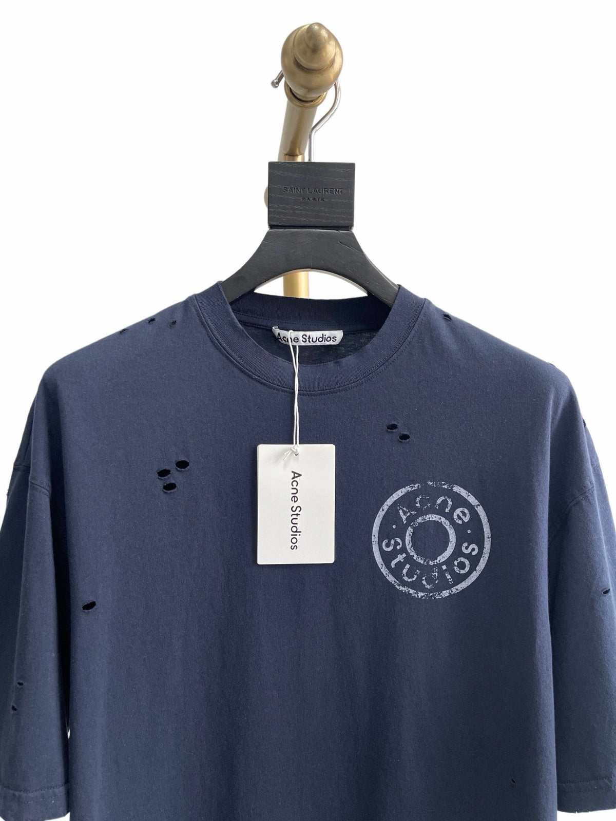 Navy Cotton Motif Short-Sleeve - Men's