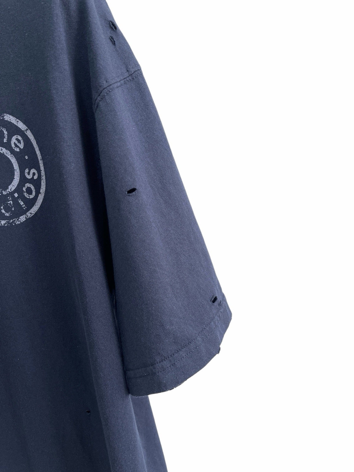 Navy Cotton Motif Short-Sleeve - Men's