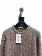 Brown Wool Cable Cardigan - Men's